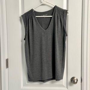 Loft gray v-neck muscle tank
